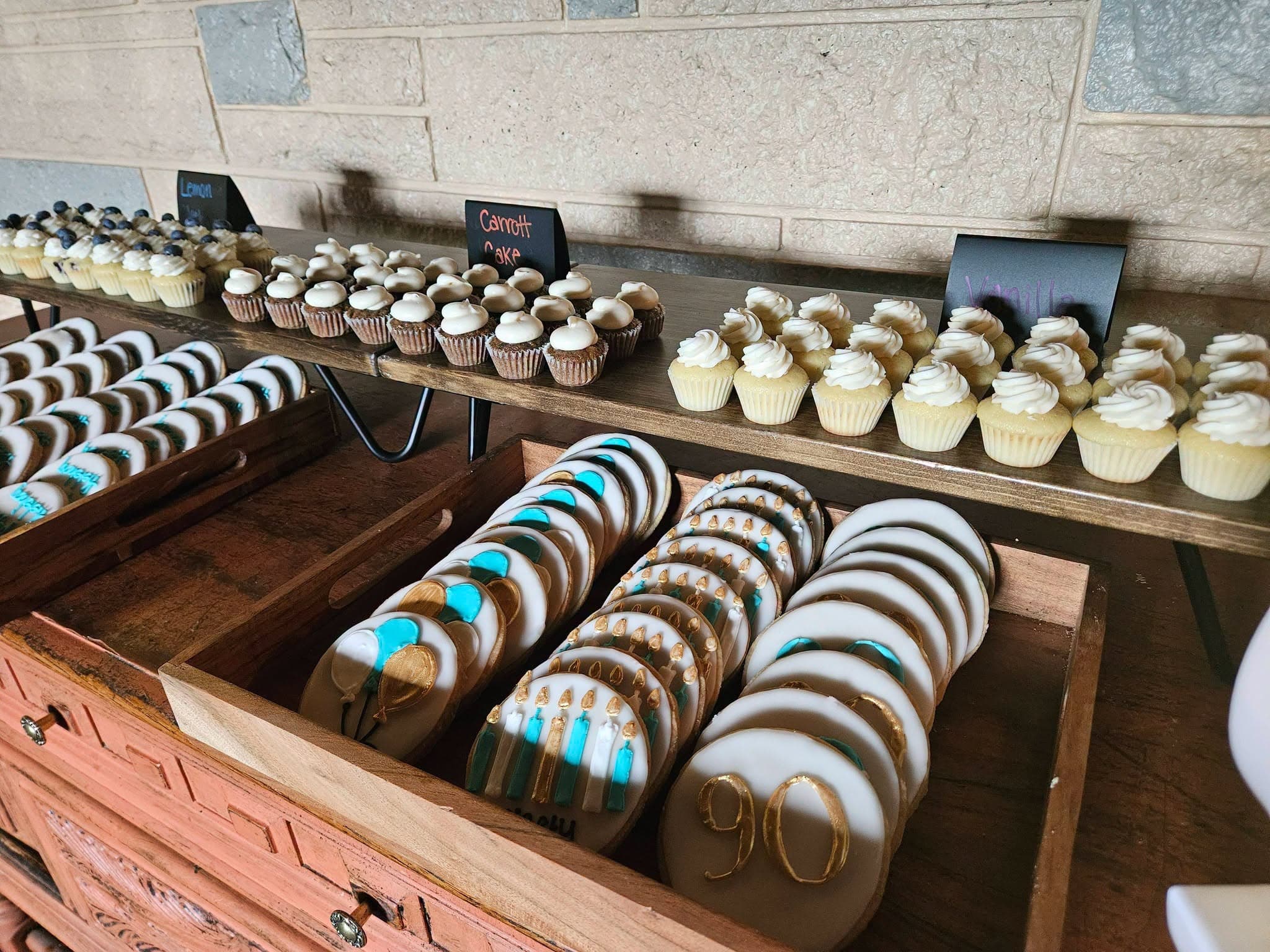 An assortment of hand-decorated desserts